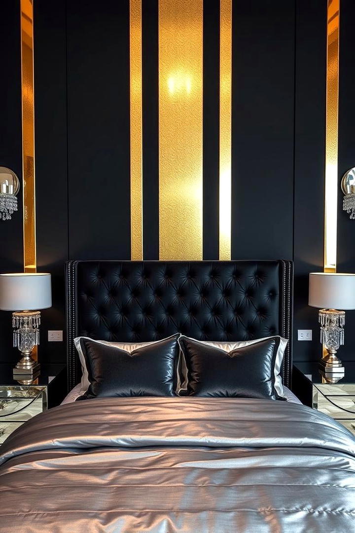 Metallic Accents - 21 Bedroom Wall Painting Ideas