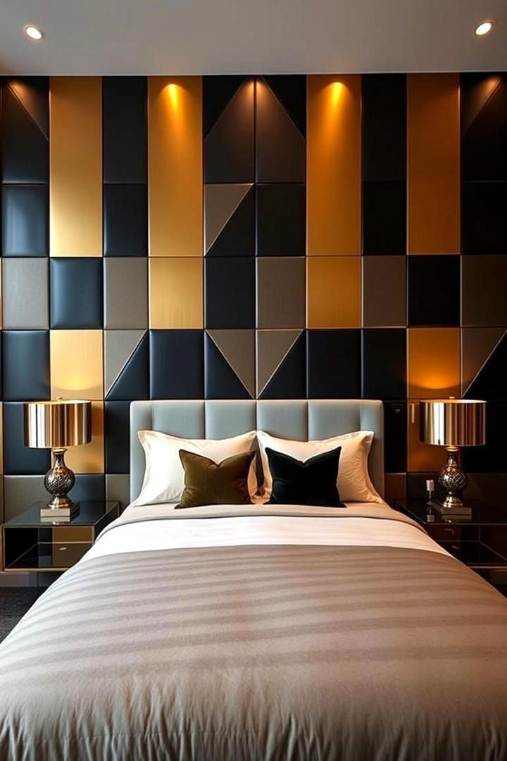 Metallic Finish Highlights - 21 Bedroom Wall Decor Ideas