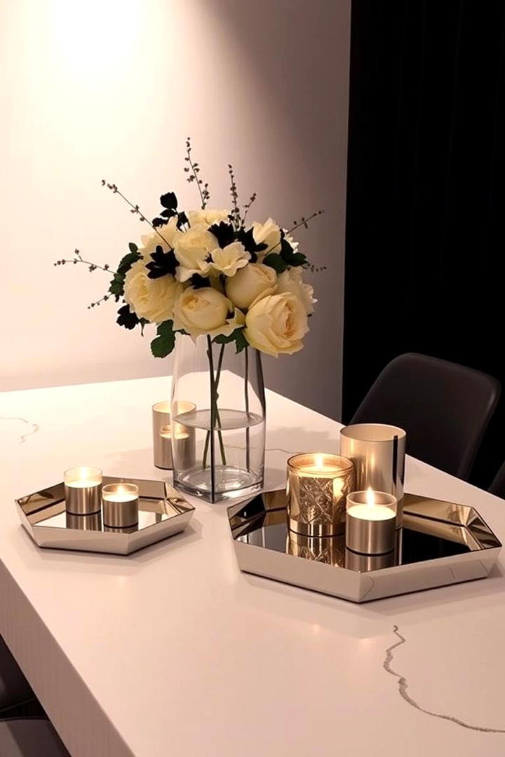 Metallic Mirror Accents - 21 Wedding Table Decoration Ideas