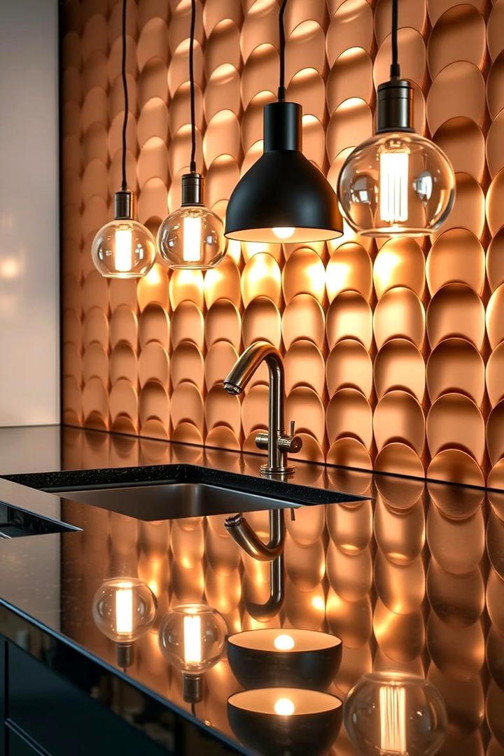 Metallic Sheen Touches - 21 Kitchen Backsplash Ideas