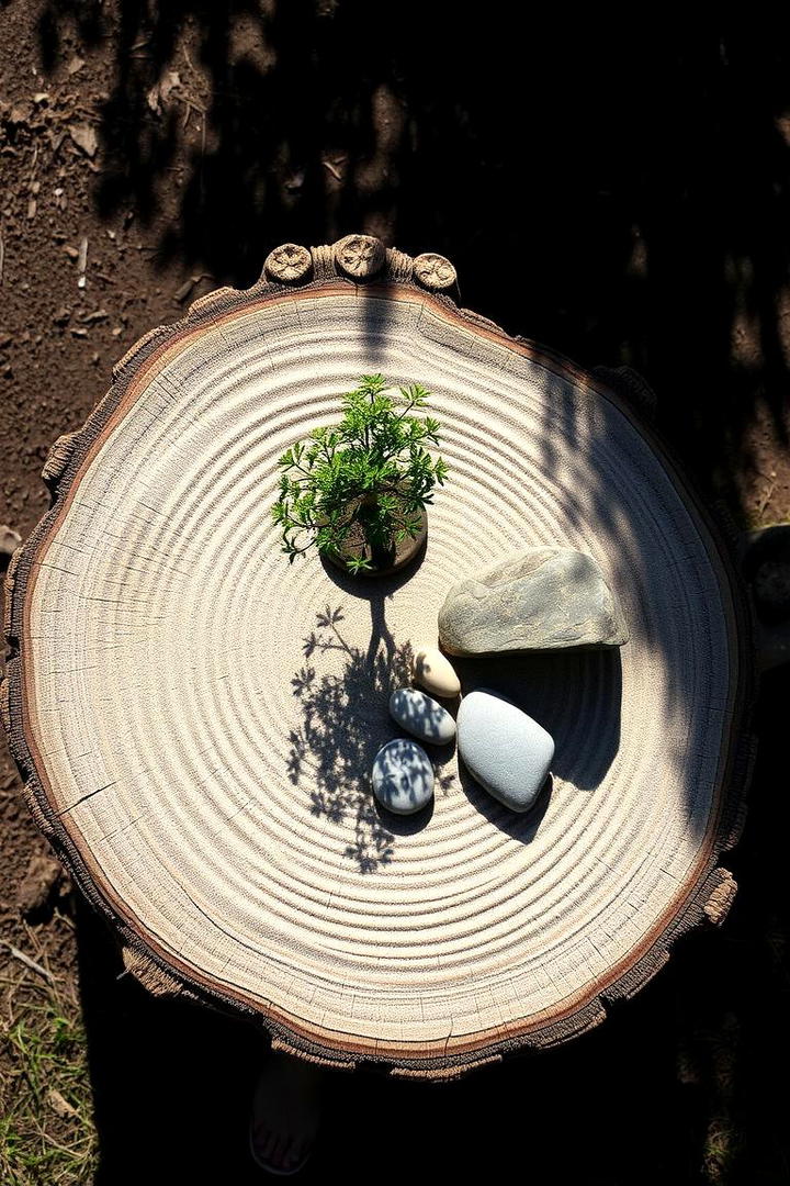 Mini Zen Garden Retreat - 21 Tree Stump Decorating Ideas