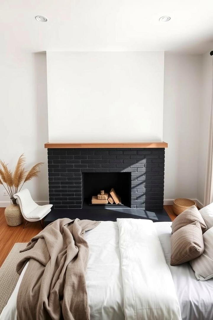 Minimalist Black Brick Fireplace Design - 30 Black Brick Fireplace Ideas