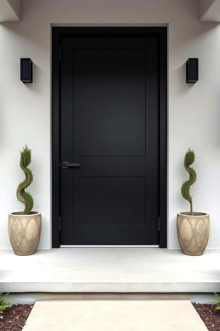 Minimalist Black Door with Clean Lines - 21 Black Front Door Ideas