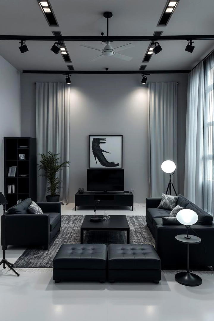 Minimalist Black Studio - 21 Black Room Ideas