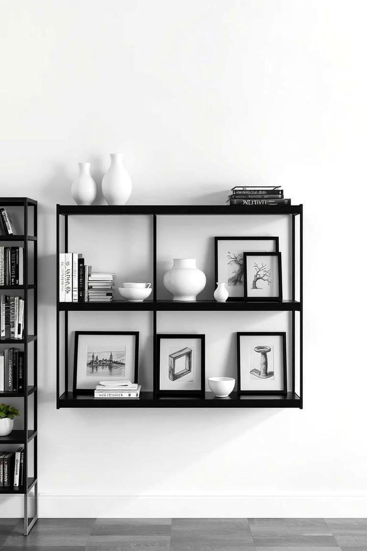 Minimalist Black and White - 30 Bookshelf Decor Ideas