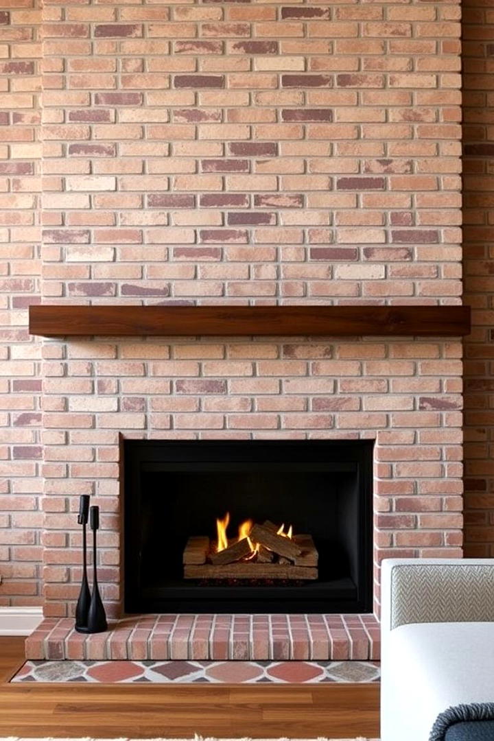 Minimalist Brick Facade - 21 Brick Fireplace Ideas