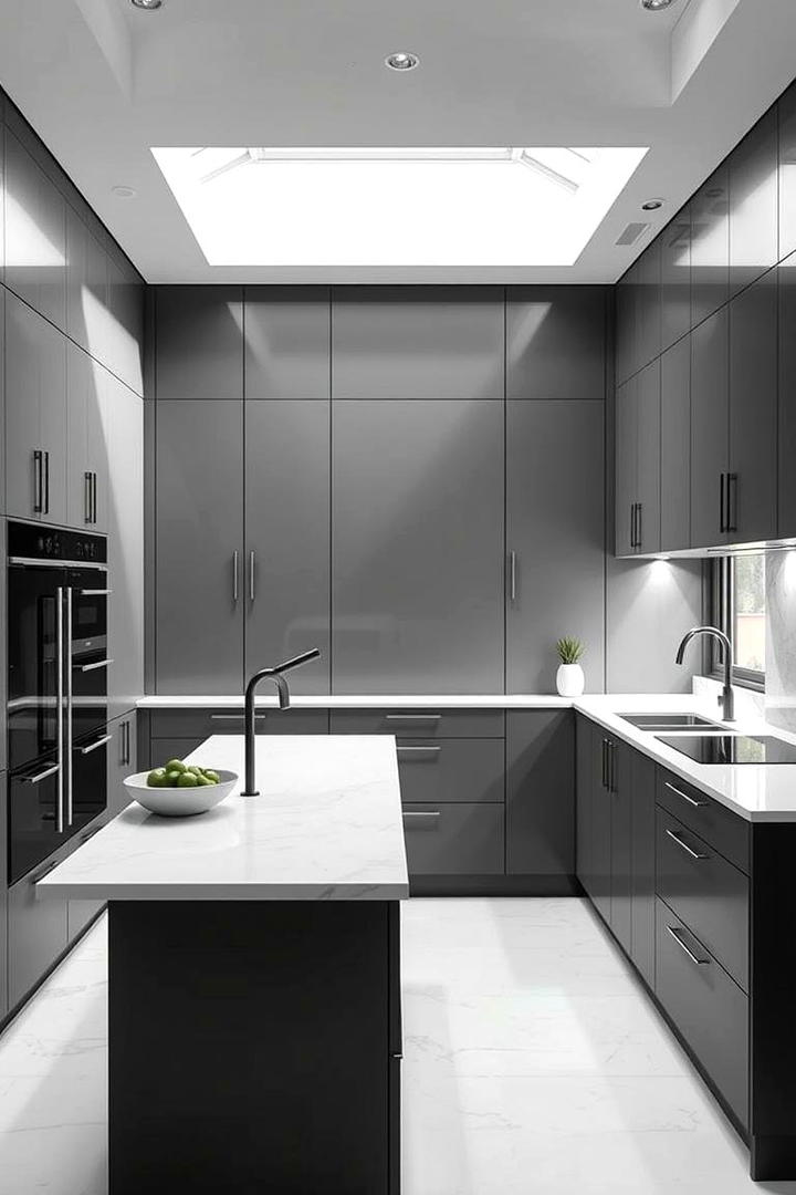 Minimalist Chic Efficiency - 21 Gray Kitchens