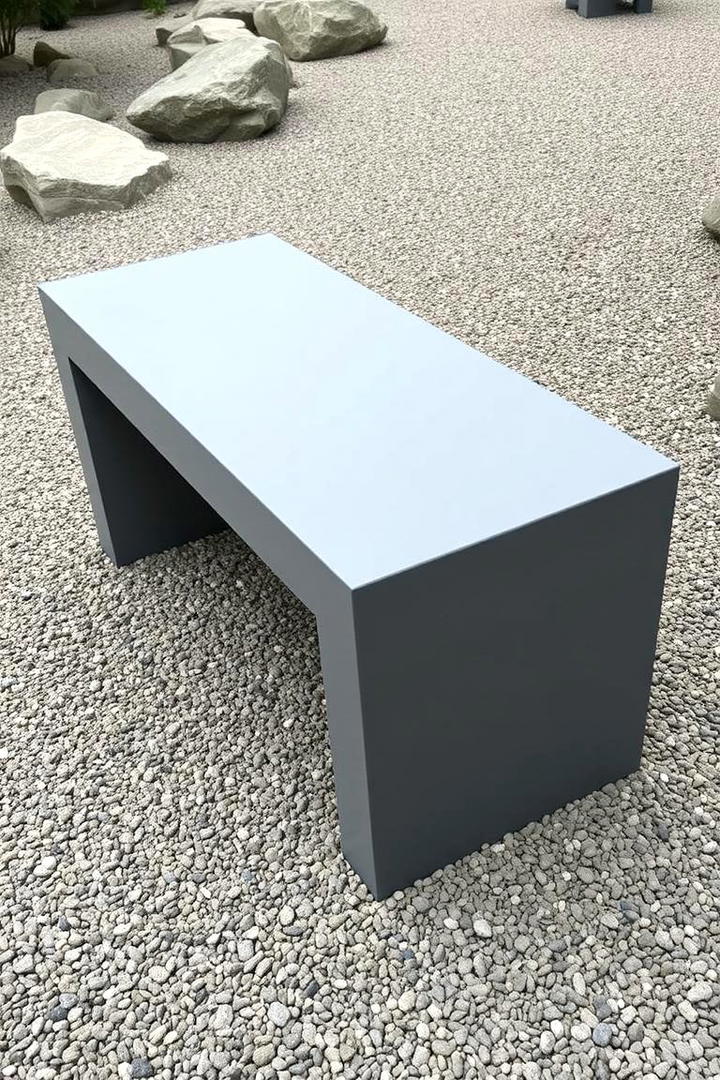 Minimalist Concrete Bench - 30 Garden Bench Ideas