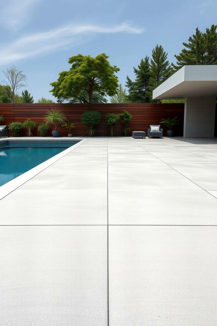 Minimalist Concrete Deck Look - 21 Above-ground Pool With Deck Ideas