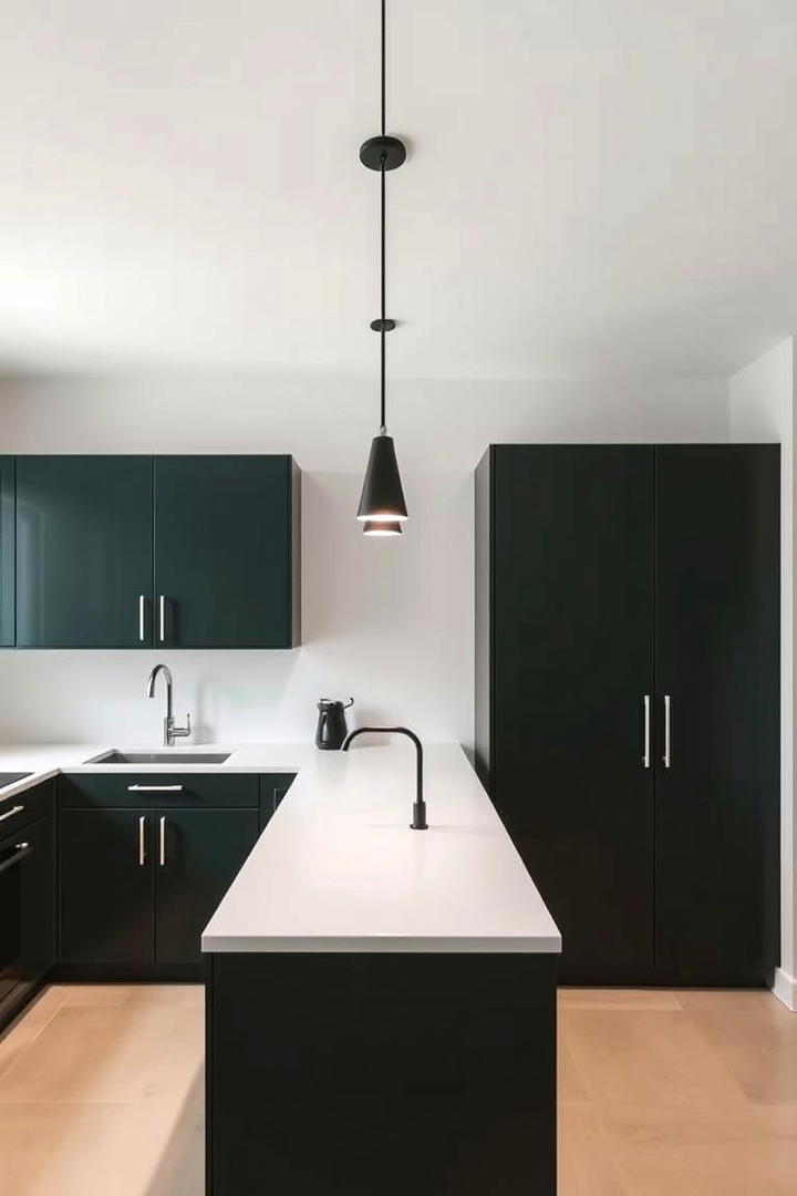 Minimalist Dark Green Vibe - 21 Dark Green Kitchen Ideas