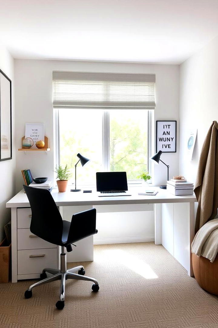 Minimalist Desk Setup - 21 Dorm Room Decorating Ideas