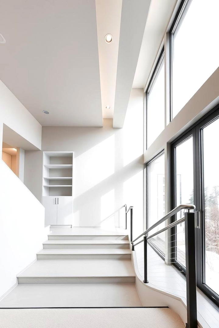 Minimalist Elegance Landing - 30 Stair Landing Ideas