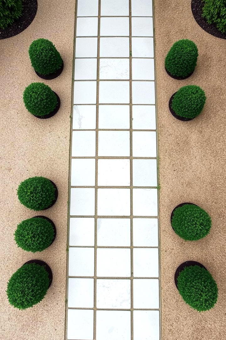 Minimalist Flagstone Walkway with Greenery - 30 Flagstone Walkway Ideas