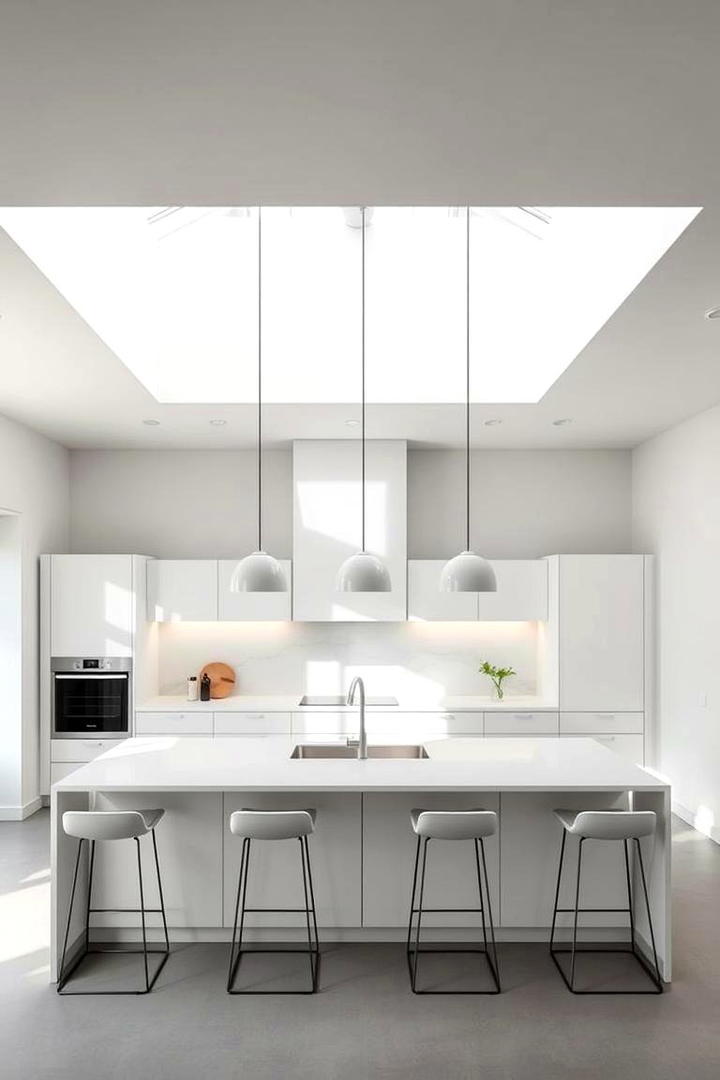 Minimalist Floating Pendants - 30 Kitchen Island Lighting Ideas