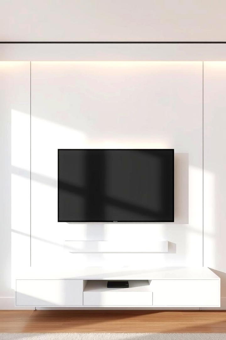 Minimalist Floating TV Wall - 21 Tv Wall Ideas