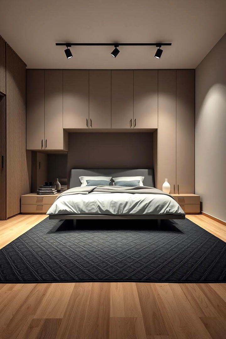 Minimalist Functionality - 30 bedroom rug ideas