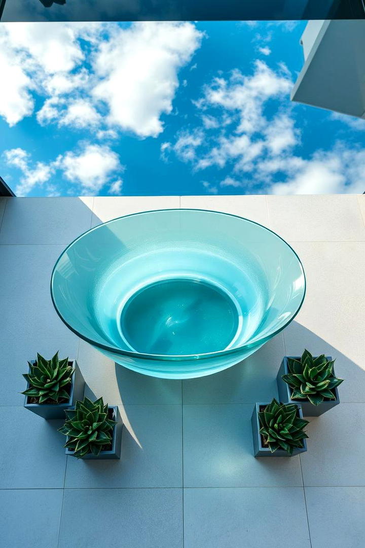 Minimalist Glass Bathtub - 30 Outdoor Bathtub Ideas