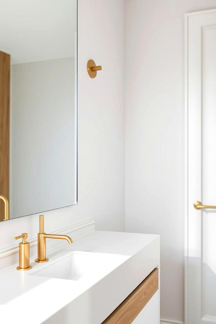 Minimalist Gold Inspired Design - 30 Gold Bathroom Ideas