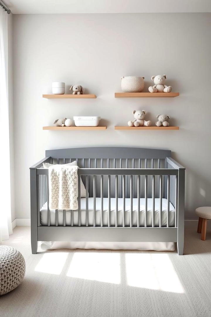 Minimalist Grey Crib Design - 30 Grey Nursery Ideas