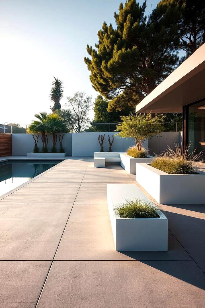 Minimalist Integrated Seating Deck - 21 Pool Deck Ideas