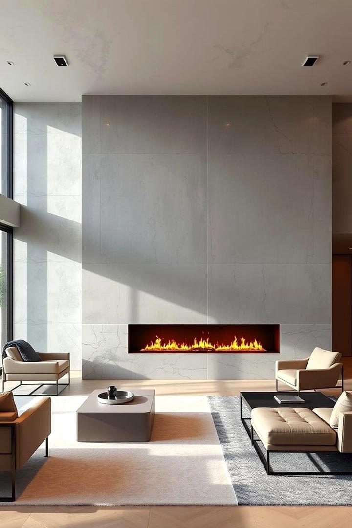 Minimalist Linear Fireplace - 21 Modern Fireplace Ideas