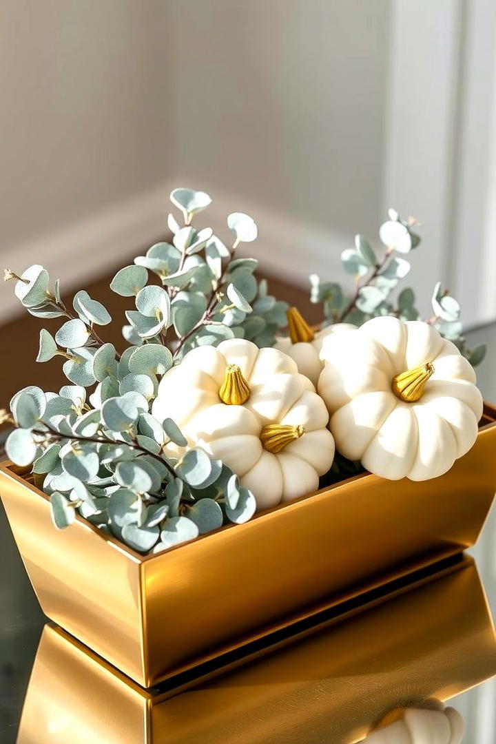 Minimalist Metallic Accents - 21 Thanksgiving Centerpiece Ideas