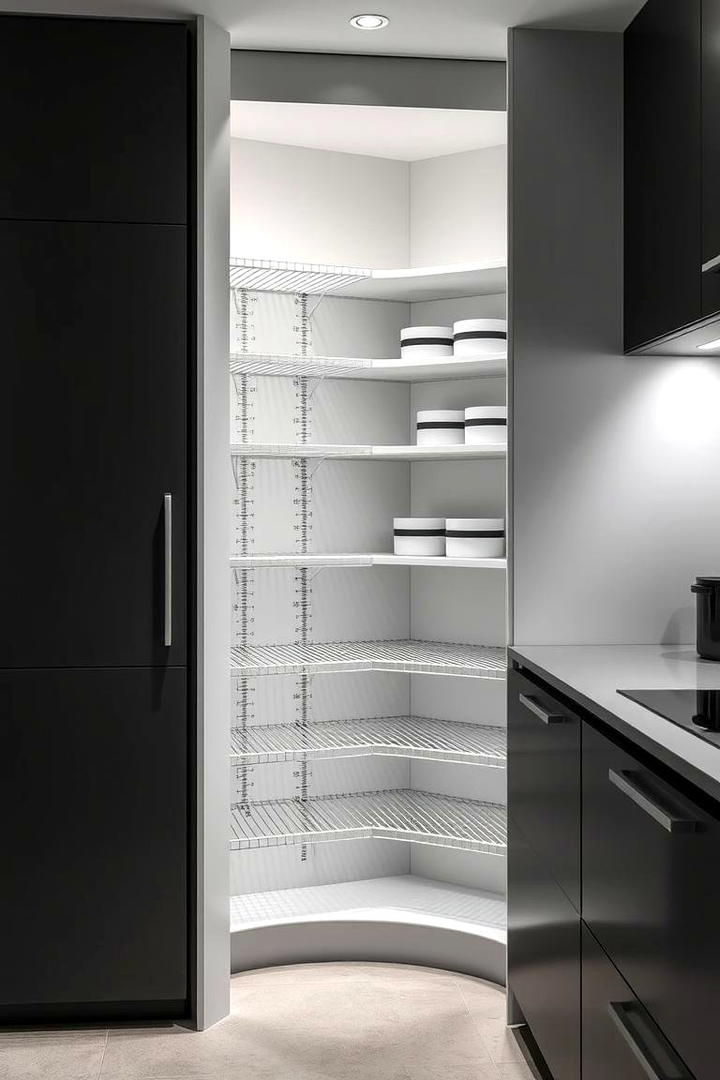 Minimalist Modern Corner Pantry - 30 Corner Pantry Ideas