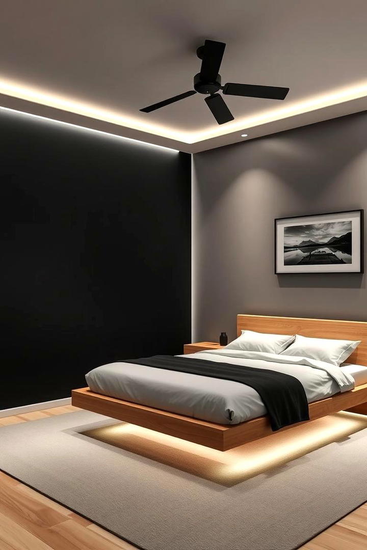 Minimalist Monochrome - 30 Bedroom Accent Wall Ideas