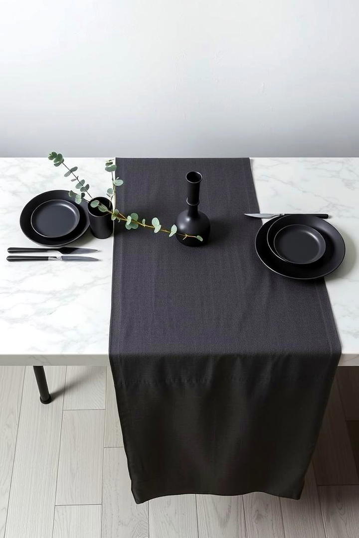 Minimalist Monochrome Table Runner - 21 Table Runner Ideas