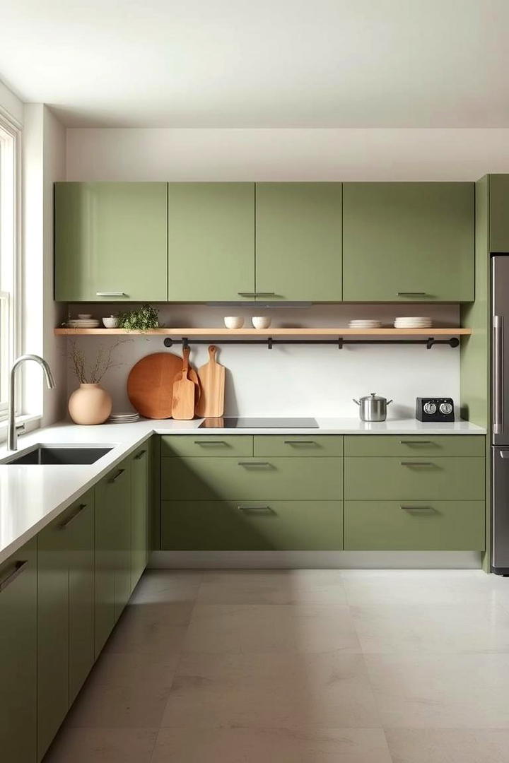 Minimalist Moss Green Cabinets - 21 Green Kitchen Cabinet Ideas