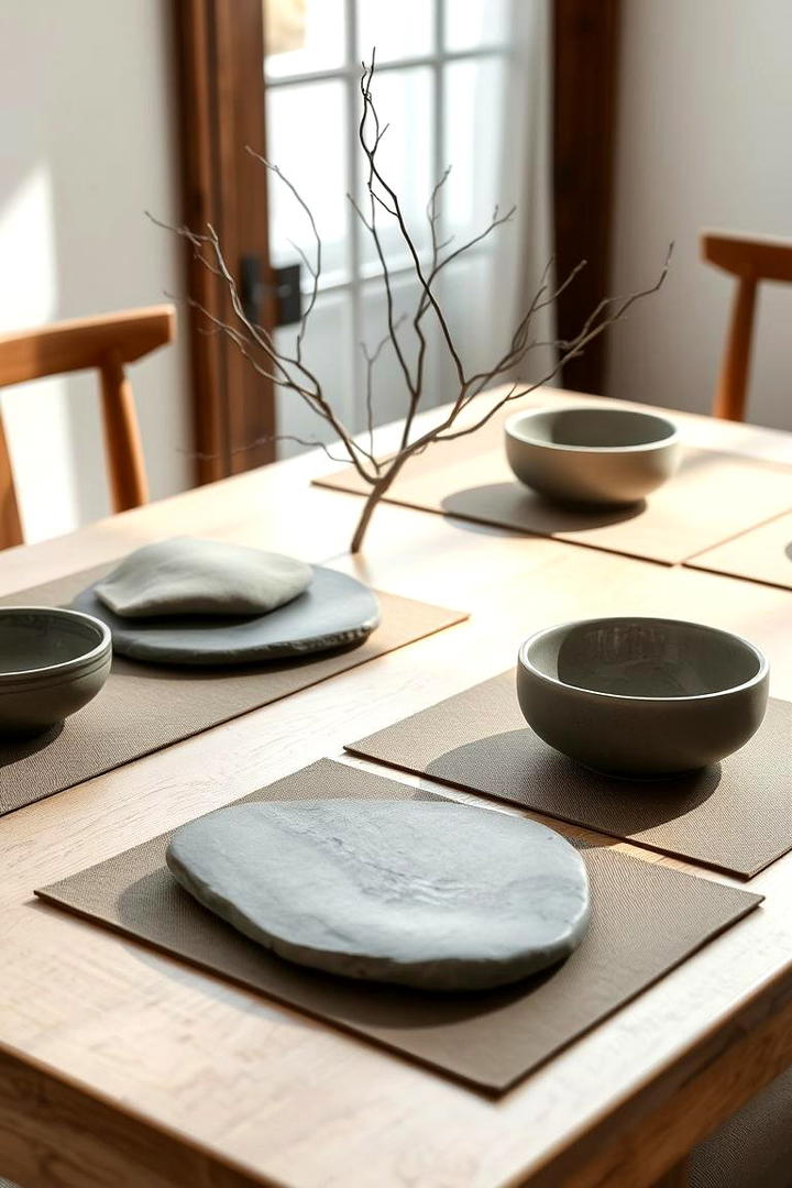 Minimalist Natural Elements - 21 Dining Room Table Decor Ideas