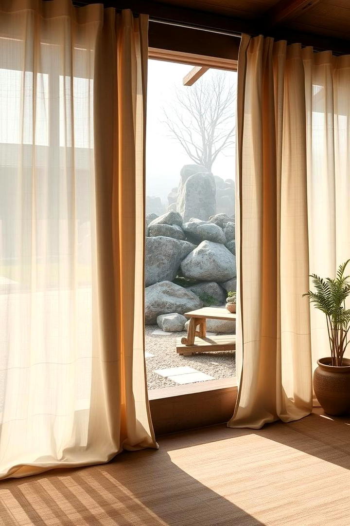 Minimalist Neutral Drapes - 30 Patio Curtain Ideas