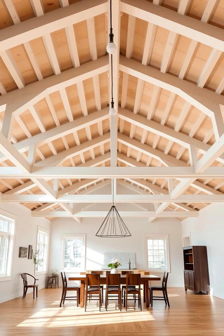 Minimalist Open Framework - 30 Dining Room Ceiling Ideas