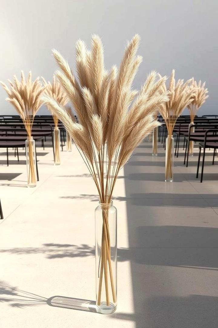 Minimalist Pampas Decorative Touches - 30 Pampas Grass Wedding Decor Ideas