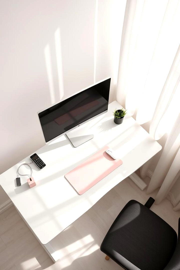 Minimalist Pink Gaming Space - 30 Pink Gaming Setup Ideas