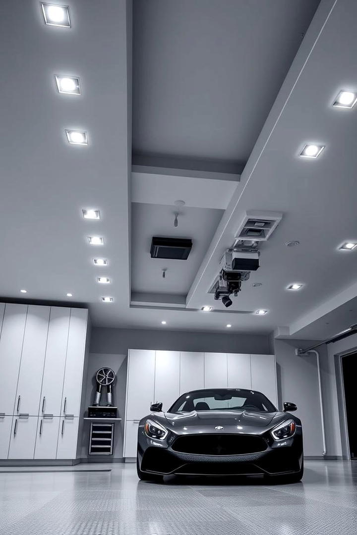 Minimalist Recessed LED Design - 30 Garage Lighting Ideas