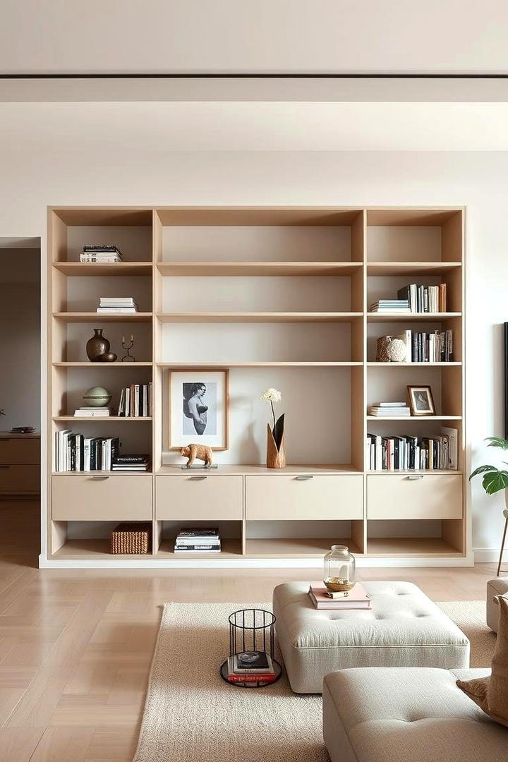 Minimalist Shelving Units - 21 Cozy Living Room Ideas