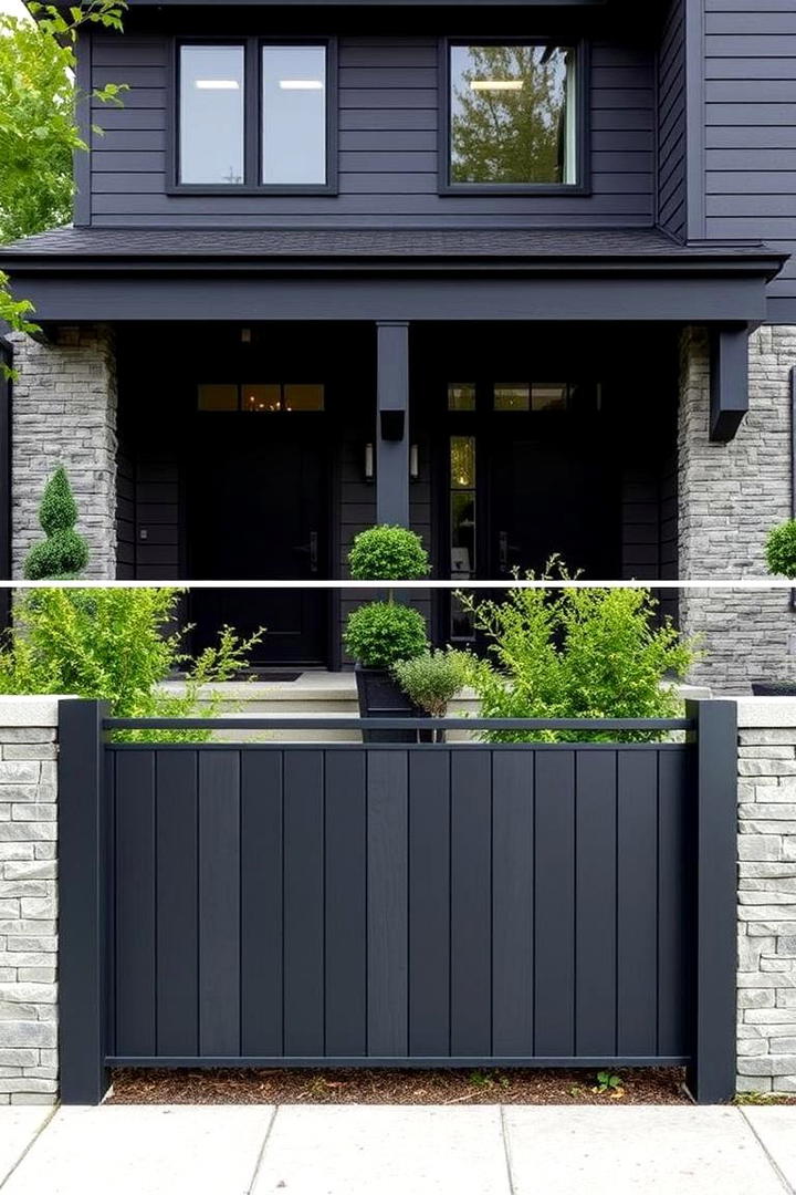 Minimalist Slate Fence - 21 Front Yard Fence Ideas