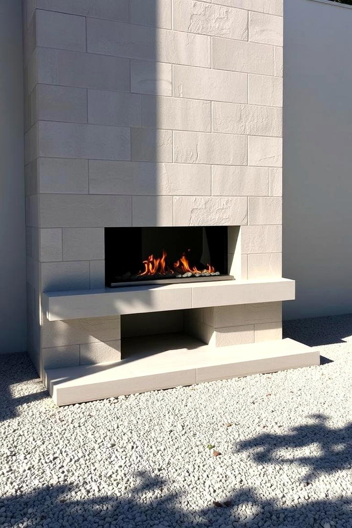 Minimalist Stone Fireplace - 30 Stone Fire Pit Ideas