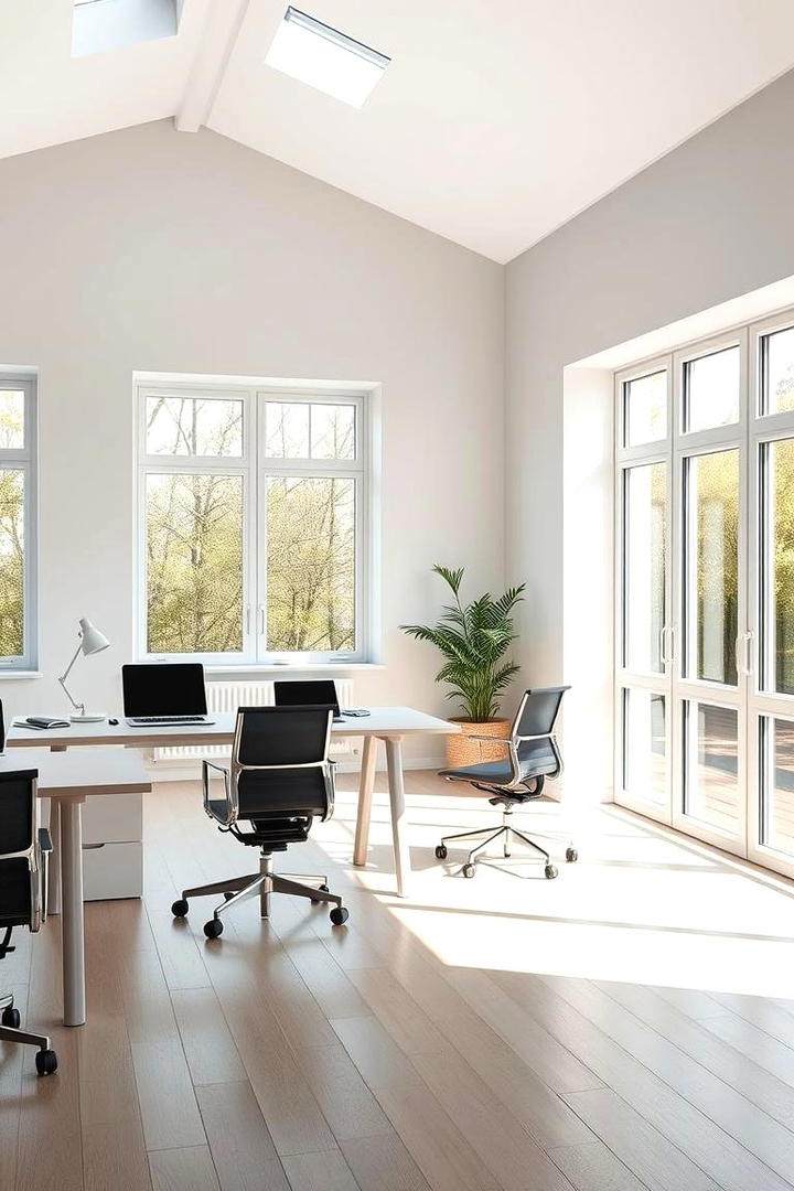 Minimalist Sunlit Office - 30 Small Sunroom Ideas