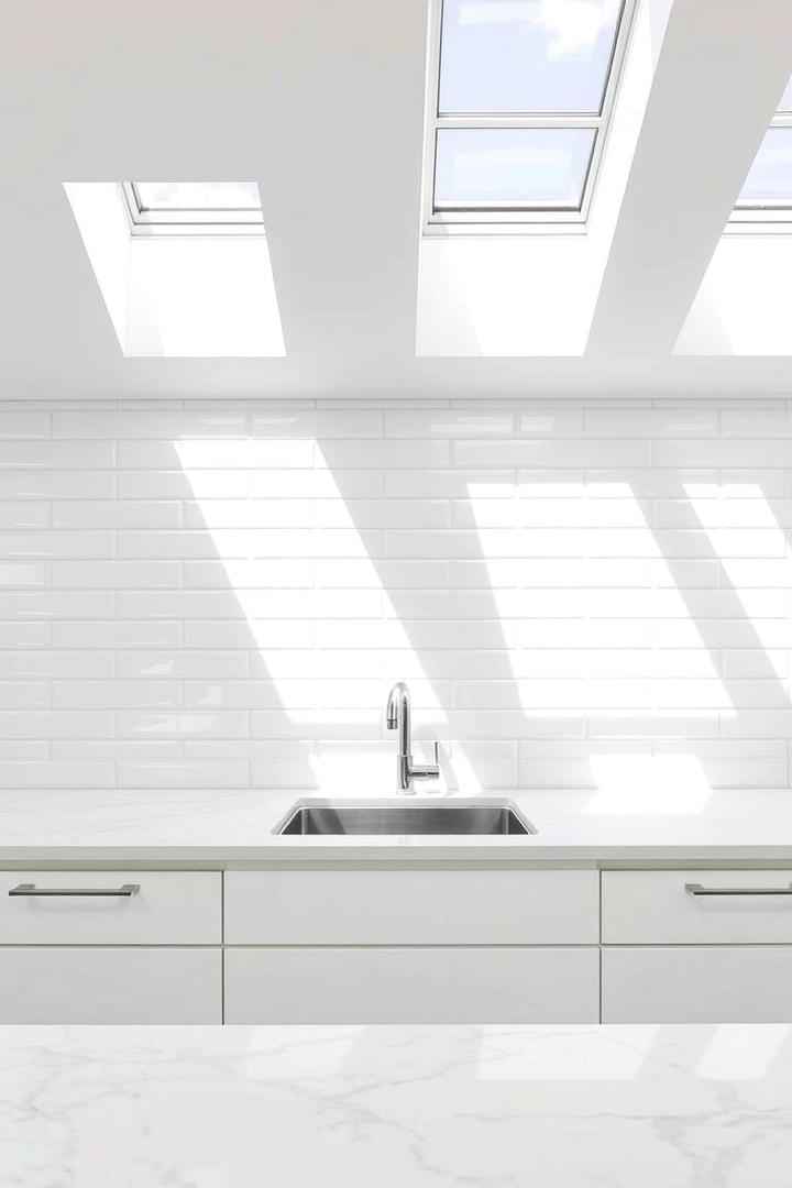 Minimalist White Backdrop - 21 Kitchen Backsplash Ideas