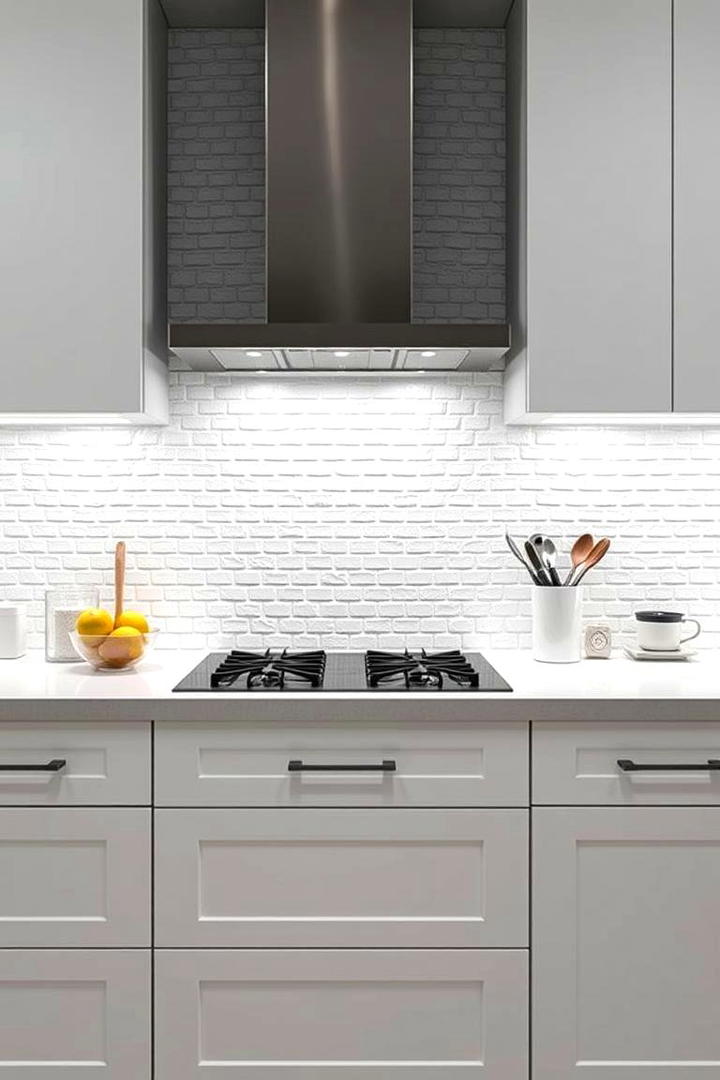 Minimalist White Mosaic - 21 White Cabinet Kitchen Backsplash Ideas