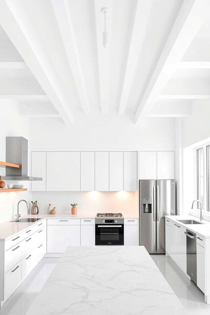 Minimalist White Simplicity - 21 Decorative Ceiling Beam Ideas