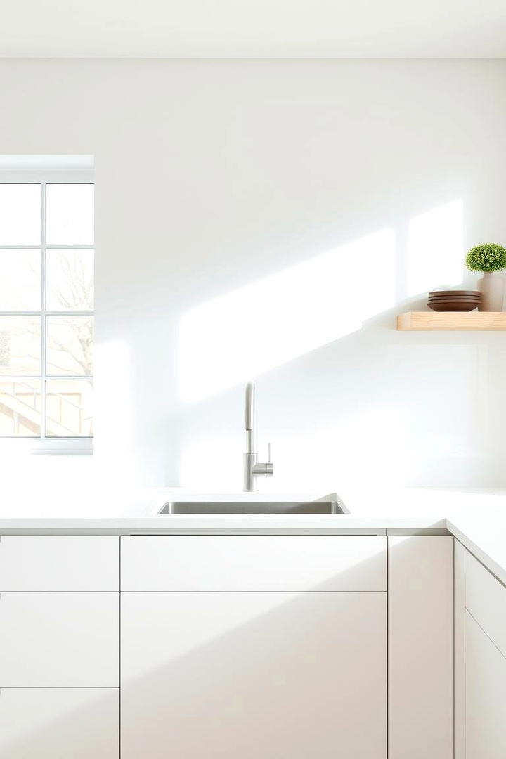 Minimalist White Splashback - 30 Kitchen Splashback Ideas