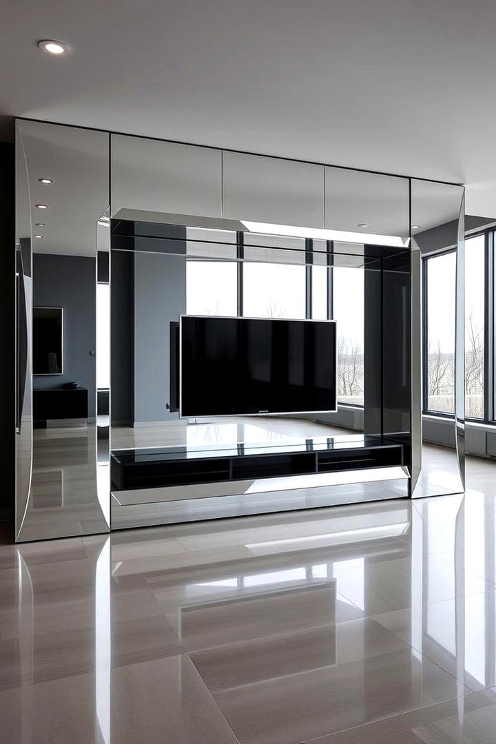 Mirrored TV Wall Design - 21 Tv Wall Ideas