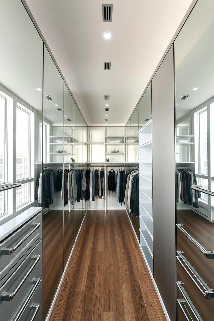 Mirrored Walls for Illusion - 21 Walk in Closet Ideas