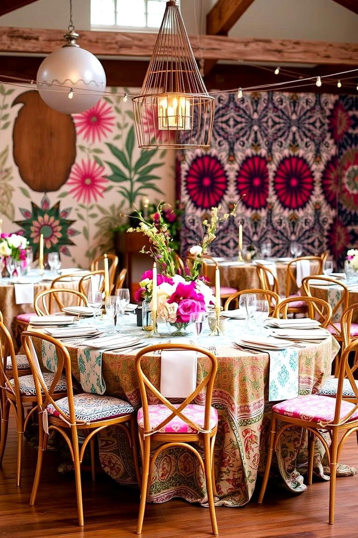 Mix and Match Patterned Decor - 21 boho wedding ideas