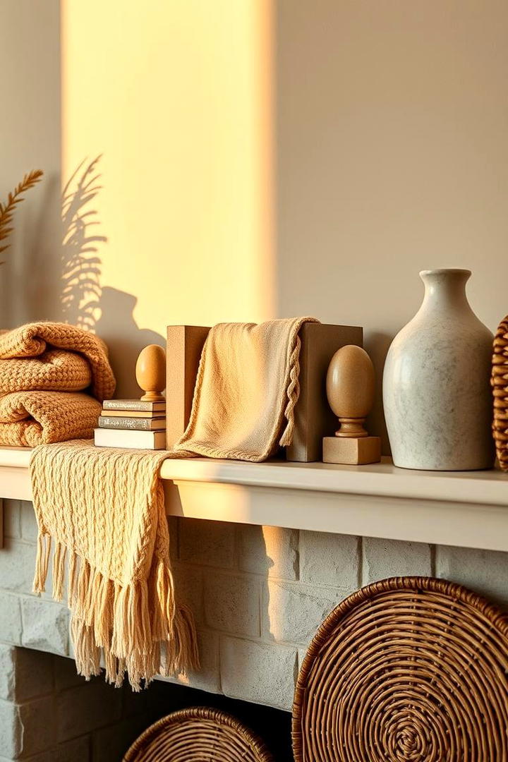 Mix of Textures - 30 Spring Mantel Decor Ideas