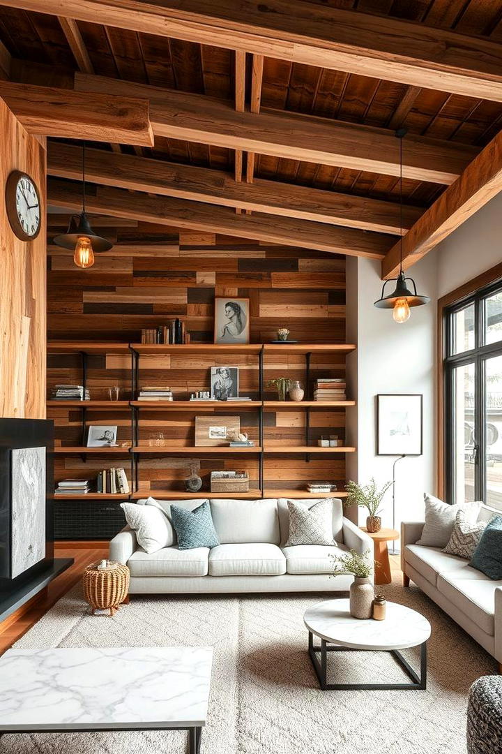 Mixed Material Magic - 30 Exposed Beam Living Room Ideas