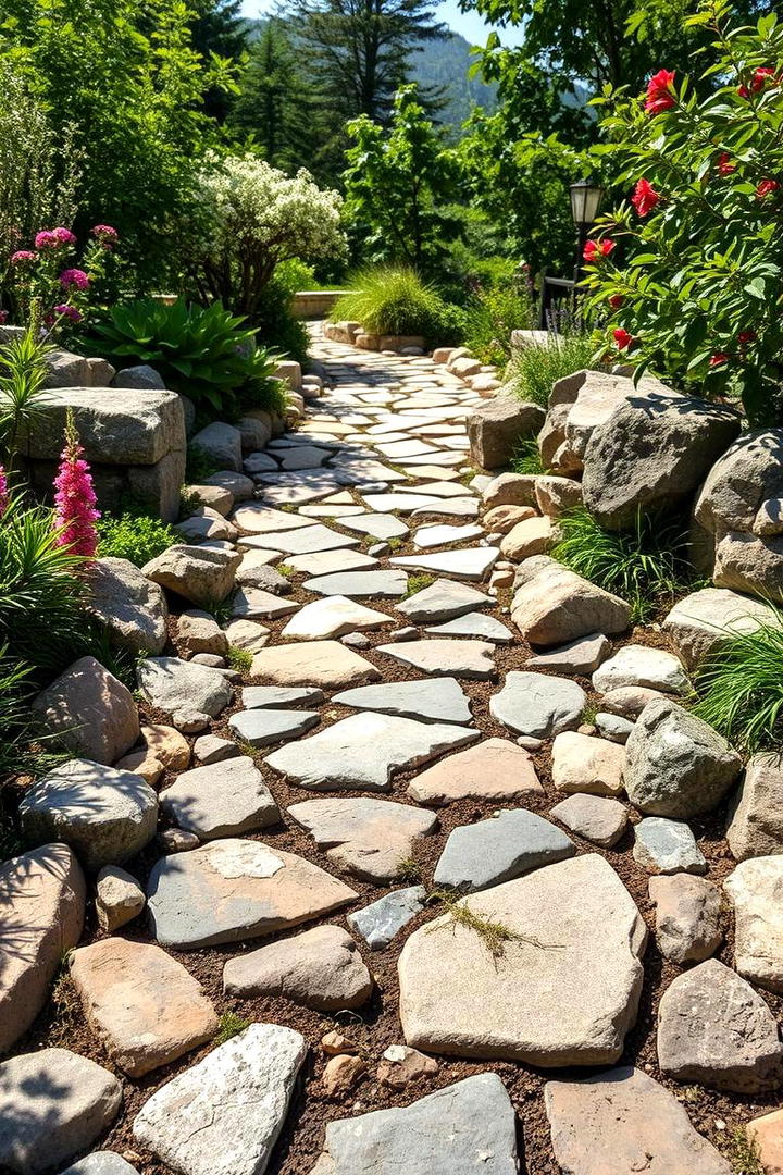 Mixed Rock Pathway - 17 Rock Walkway Ideas